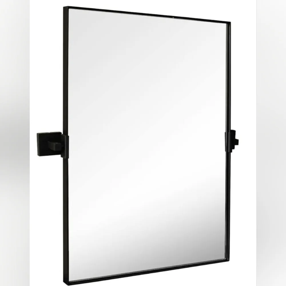 NEW Hamilton Hills Matte Black Rectangular Pivot Mirror